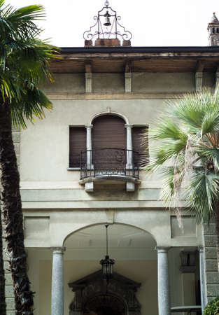 a beautiful facade photographed in Varenna near Lake Como, Italyの写真素材
