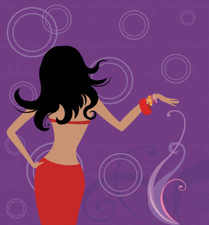black-haired woman dancingの写真素材