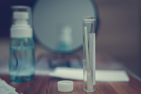 closeup photo of a Covid swab test from the home kit