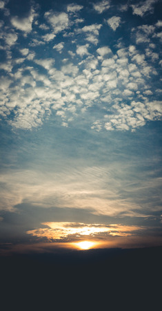 Sunset and Beautiful sky evening In summer on the mountainの写真素材