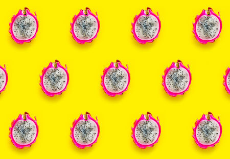 Dragon fruit pattern yellow Backgroundの写真素材