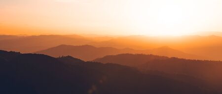 Beautiful mountain in the evening-Beautiful light and colorの写真素材