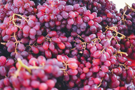 Purple grapes in the fresh market-