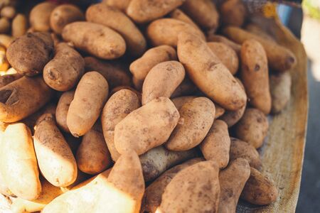 vegetables and potatoes are on sale in the fresh market,Pai fresh market.の写真素材