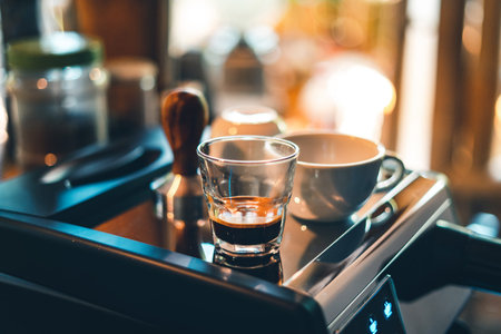 Coffee-Make coffee from the machine at homeの写真素材