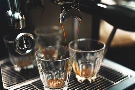 Coffee-Make coffee from the machine at homeの写真素材