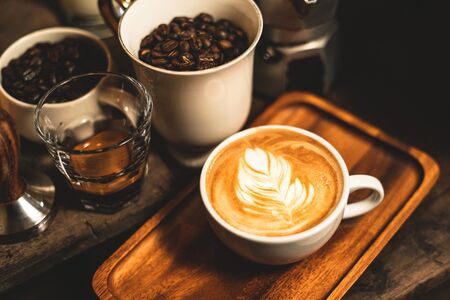 Coffee-Make coffee from the machine at homeの写真素材