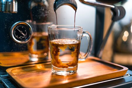 Coffee-Make coffee from the machine at homeの写真素材