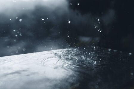 Drop of water,Rain drops and cool mist in the rainy seasonの写真素材