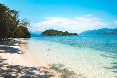 Clear water on the island,Bright blue seaの写真素材