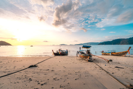 Sea view from the island,Coconut trees on the island and the blue seaのeditorial素材