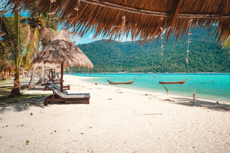 Tropical beach in the Lipeの写真素材