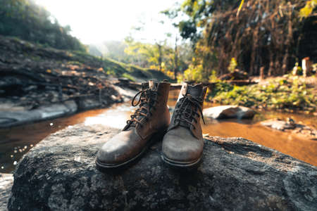 A stream of clear water in the tropical evening ,In natureの写真素材