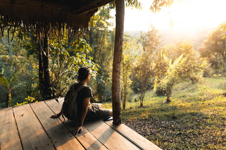 Green tea leaves in spring nature ,Fresh tea leavesの写真素材