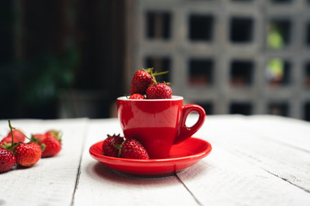 Bananas in a white wooden table And cutting boardの写真素材