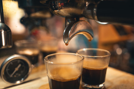 The squares of wood are stacked on top of each other on the workbench.の写真素材