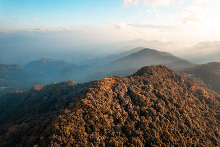 landscape mountain scenery in the evening ,Sunesetの写真素材