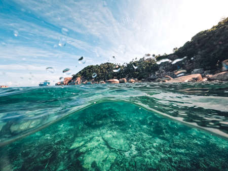 Underwater at the beach on the island,tropical islandの写真素材