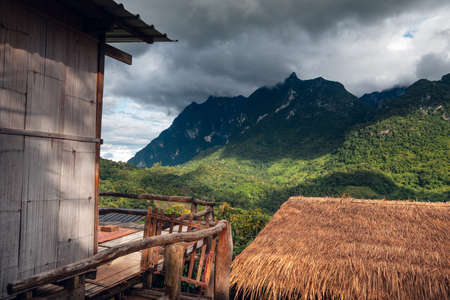 Green mountain view at Doi Luang Chiang Daoの写真素材