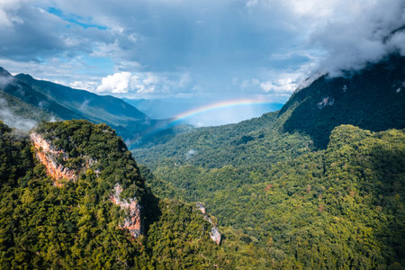 Green mountain view at Doi Luang Chiang Daoの写真素材