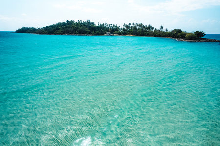Clear sea and waves at the beach on the island