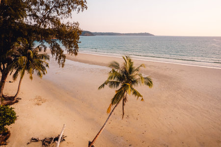 Beach and sea in the evening, high angle view,koh kood
