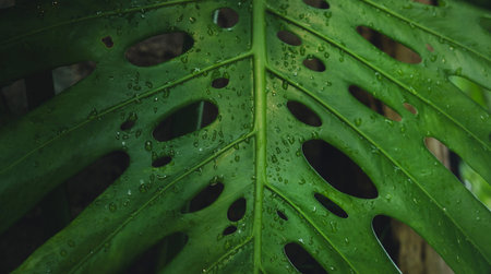 Dark tropical leaves, dark leaves background, leaves in coffee shop, leaves background