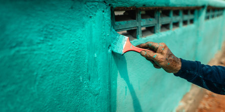 Paint the walls of your house sea blue in summer.,Painting and renovating your home in summerの写真素材