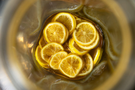 Honey Pickled Lemons in Jars, Healthy Drink