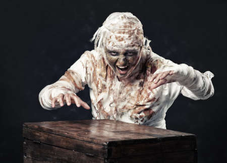 mummy in the dark studioの写真素材