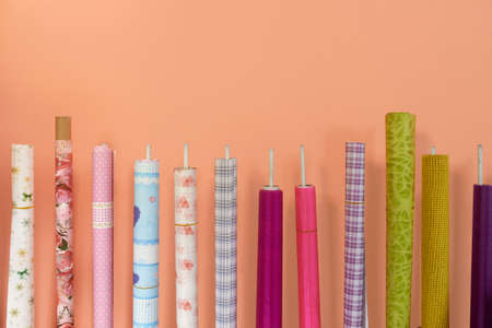 set wrapping paper strung on pinsの写真素材