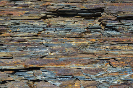 texture layers metamorphic rocks closeup