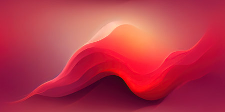 Soft liquid flow with red wavy shapes, seamless texture with blurring effectの写真素材