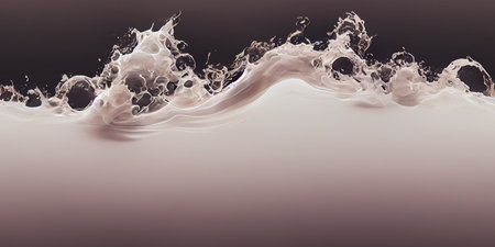 liquid flowing with splashes and drops , seamless water textureの写真素材