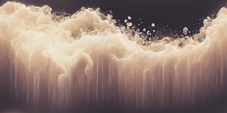 continuous water texture of a liquid flowing with splashes and droplets. seamlessの写真素材