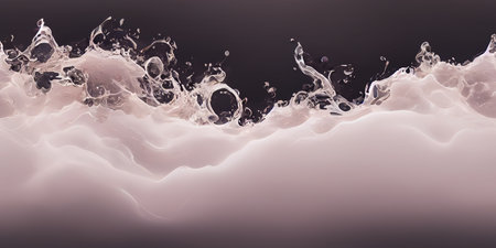 Seamless water texture with a liquid surface that has splashes and droplets.の写真素材