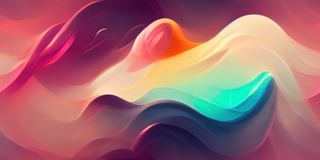 soft liquid flow of colorful wavy shapes, seamless textureの写真素材