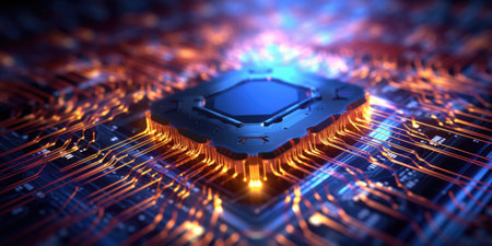 Macro Shot of a Microprocessor in Motion