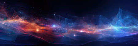 Artificial Intelligence Network Visualization in Spaceの写真素材
