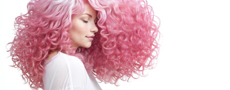Happy Girl with Colored Ombre Hairstyleの素材