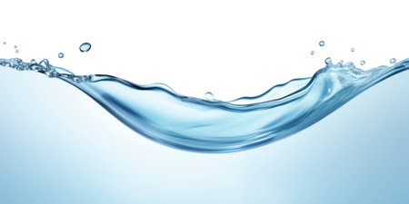 A single water droplet impacts a serene surface.の素材