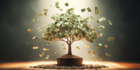 Conceptual image of a vibrant money tree.の素材