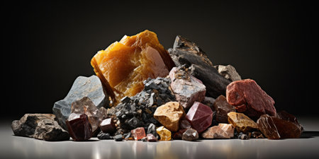 Assorted mineral specimens illustrating material science.の素材