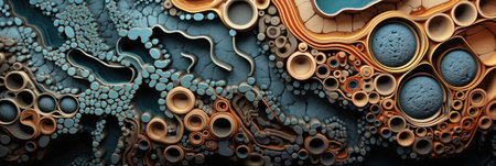 Abstract representation of materials in science.の素材