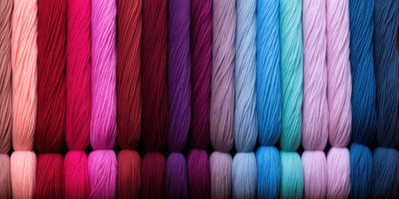 Material science study of colorful textile threads.の素材