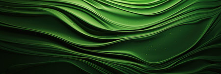 Wavy green texture representing concepts in material science.の素材