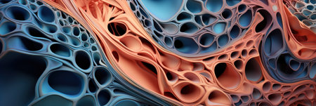 Vibrant 3D render of material science surface.の素材