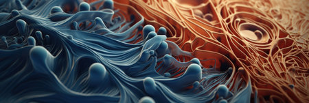 Colorful 3D rendering of material science concept.の素材