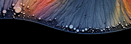 Colorful patterns with droplets in material study.の素材