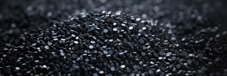 Macro shot of polypropylene polyamide granules.の素材